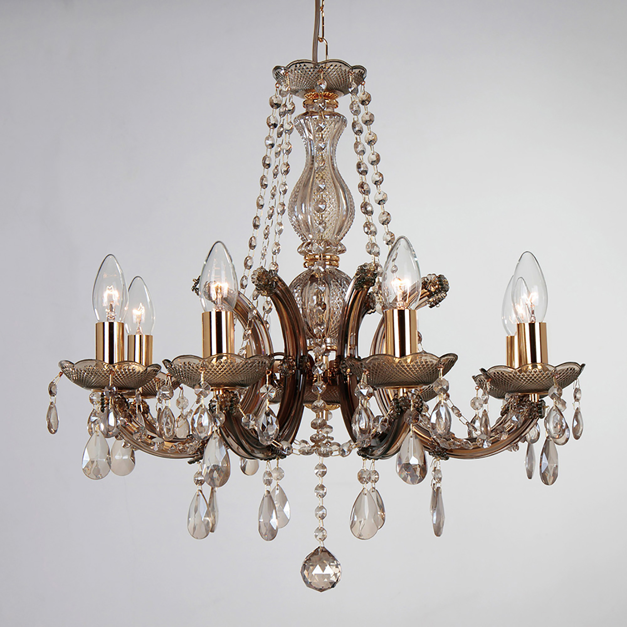 D0023 Gabrielle Deco Gabrielle Glass Chandelier 8 Light (acrylic Sconce 